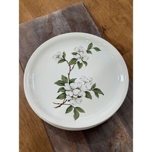 Vtg Homer Laughlin Debutante Dogwood Dinner Plates Set of 4 White Floral 1960